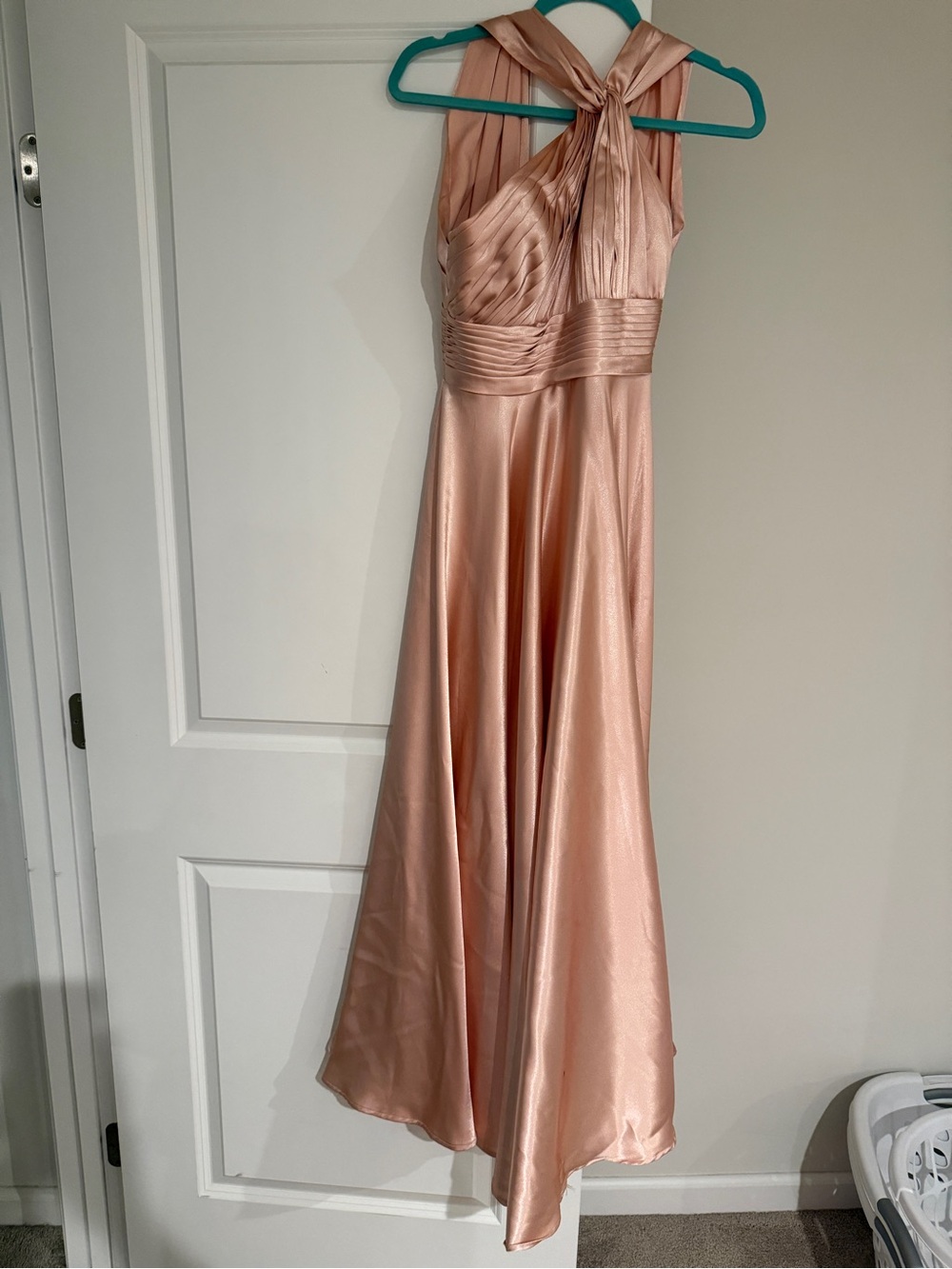 Azazie Rose Gold bridesmaid Satin Gown
